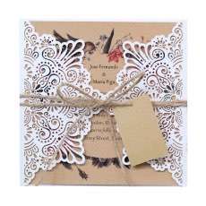 White Invitation Holder Vellum Paper Holiday Blessing Card Wedding Invitations